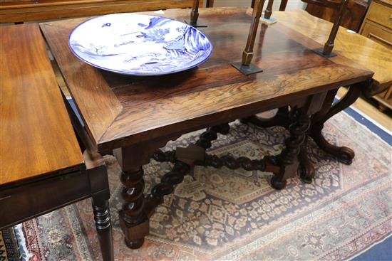 A 19th century Dutch rosewood centre table, W.3ft 8in. D.2ft 9in. H.2ft 6in.